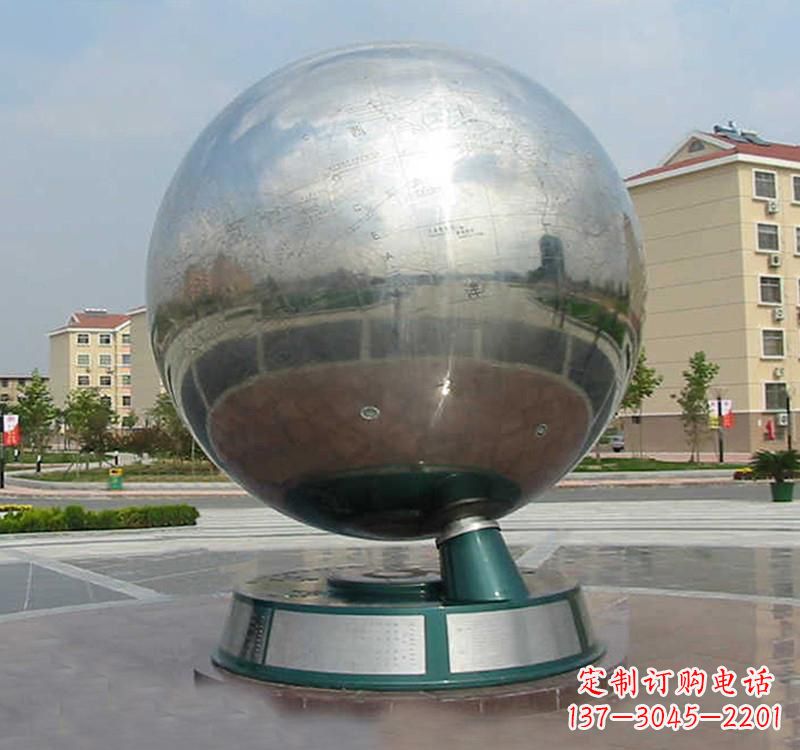 湖北不锈钢地球雕塑现代艺术的精美结合