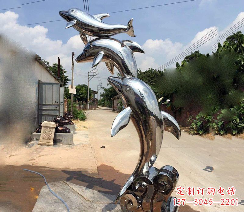 湖北不锈钢海豚雕塑艺术的浪漫