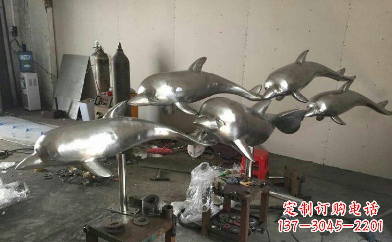 湖北不锈钢海豚雕塑