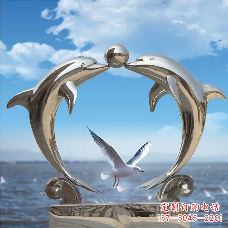 湖北不锈钢海豚雕塑精美的海洋之美