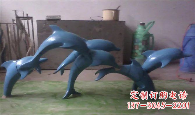湖北不锈钢海豚雕塑精致的艺术品