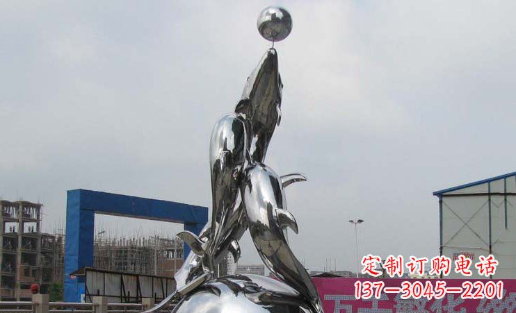 湖北不锈钢海豚雕塑海洋之美的象征