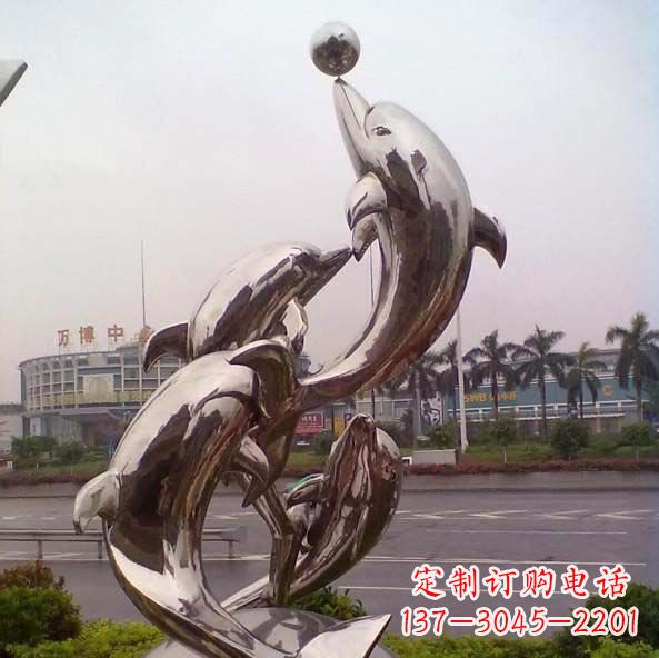 湖北不锈钢海豚雕塑艺术之美