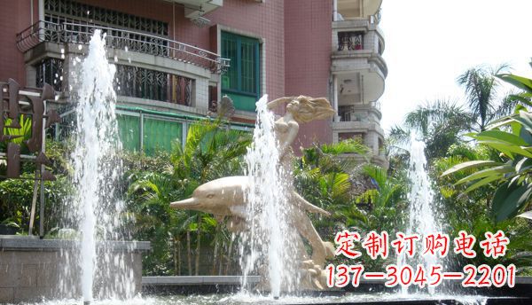 湖北不锈钢海豚喷泉雕塑精美的海洋艺术