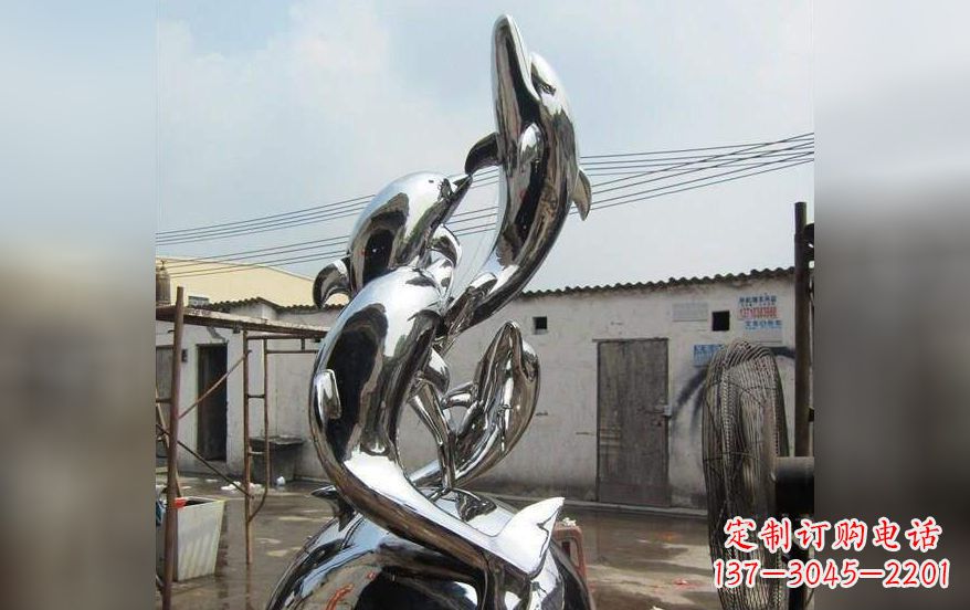 湖北海豚之美——不锈钢海豚雕塑