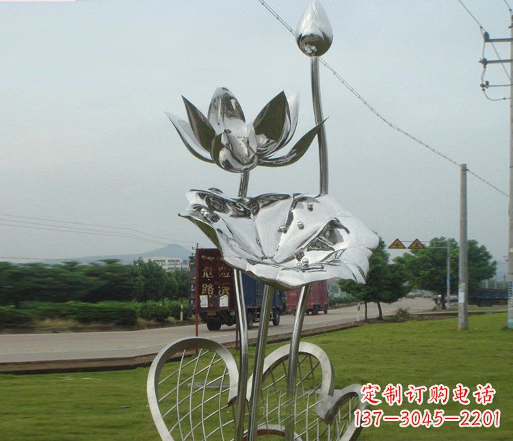 湖北精美不锈钢荷叶雕塑