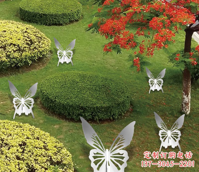 湖北灵动飞舞不锈钢蝴蝶雕塑