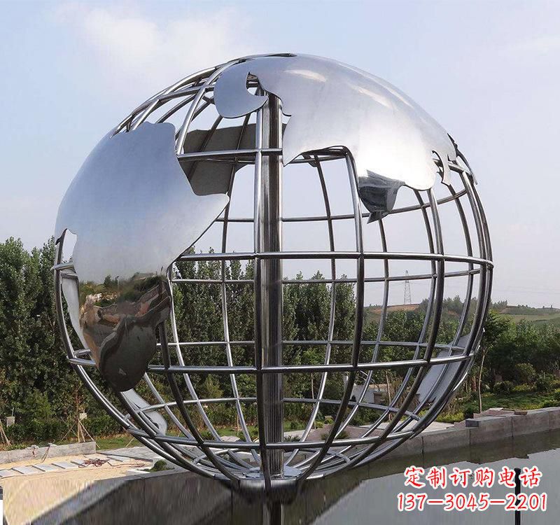 湖北不锈钢户外地球仪雕塑一件既美观又能提醒人们环保的艺术品