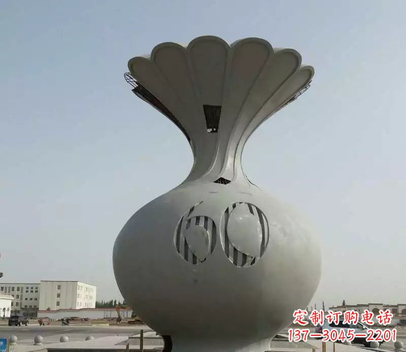 湖北精美不锈钢花篮雕塑