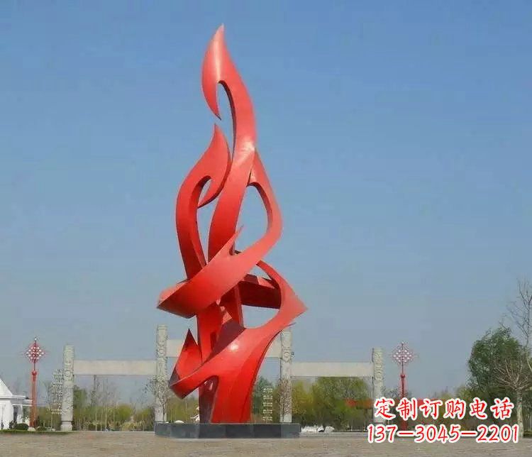 湖北火苗雕塑点缀城市景观