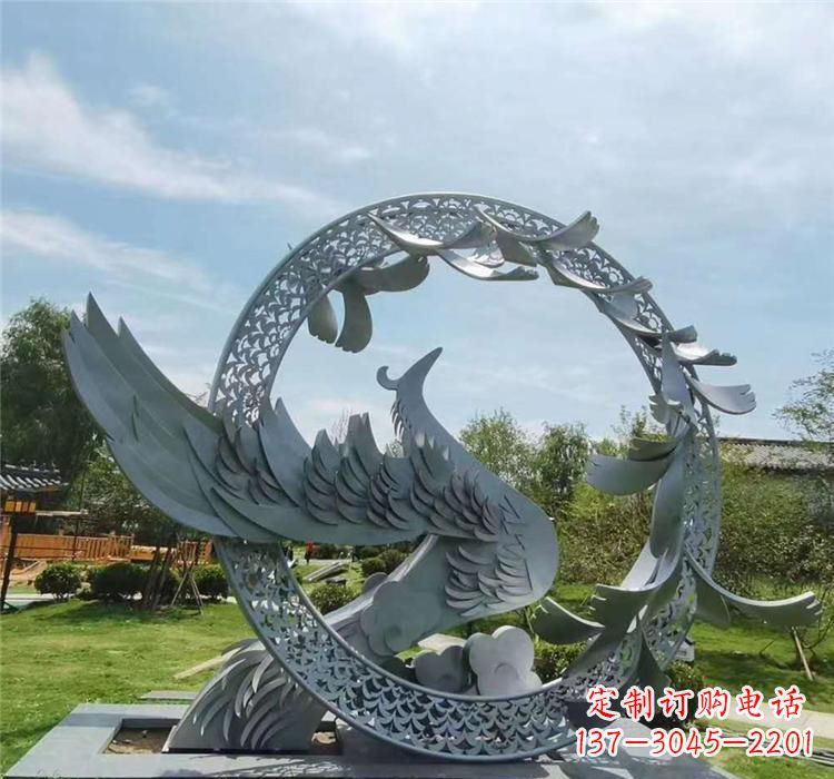 湖北不锈钢简易凤凰雕塑精美绝伦