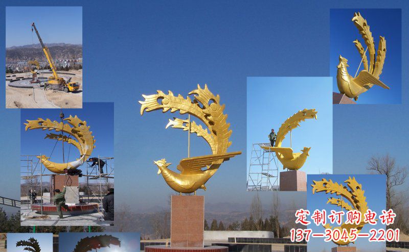 湖北凤凰金色雕塑——展现凤凰之美
