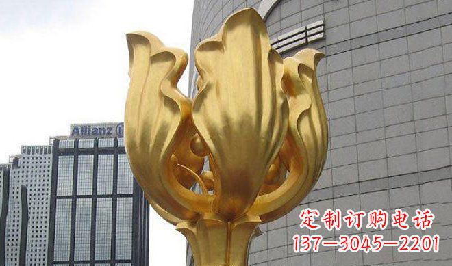 湖北不锈钢紫荆花雕塑传承中国文化