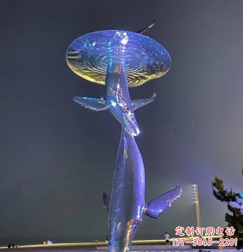 湖北不锈钢鲸鱼雕塑——传承着海洋的精灵魅力