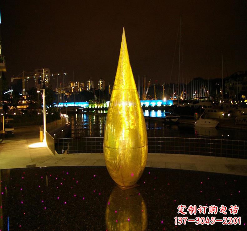 湖北不锈钢水滴雕塑给环境带来美丽