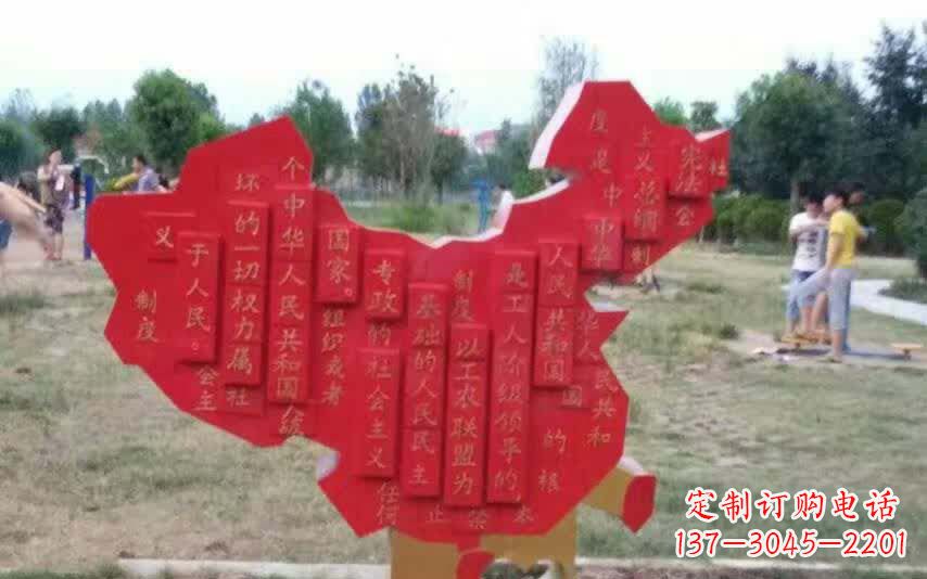 湖北不锈钢地图雕塑精美纷呈