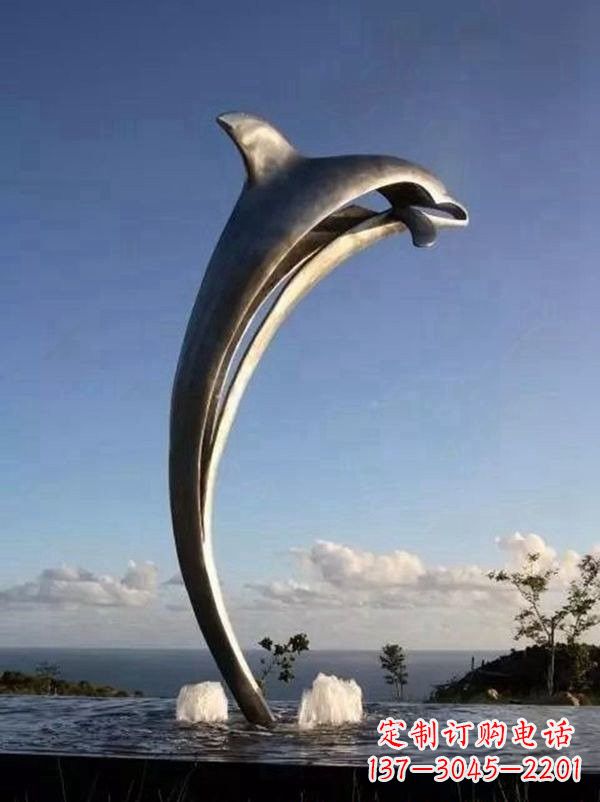 湖北不锈钢海豚雕塑让游客流连忘返