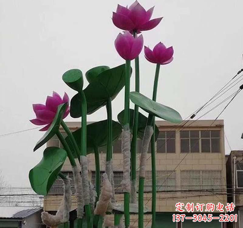 湖北不锈钢荷花雕塑——精美绝伦