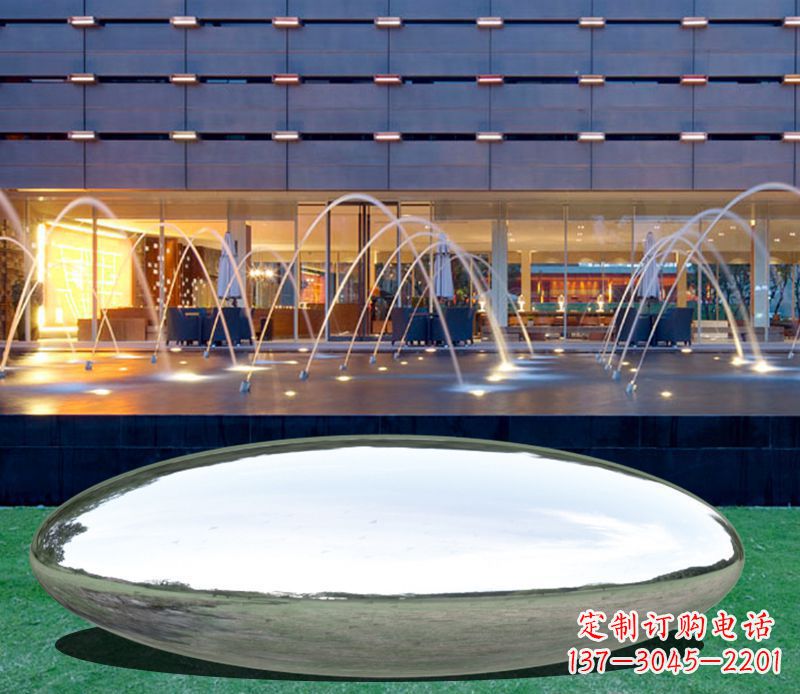 湖北不锈钢镜面鹅卵石雕塑