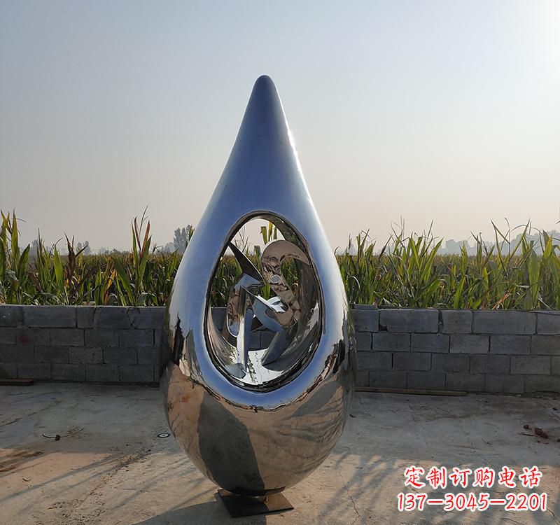 湖北不锈钢水滴雕塑展现自然之美