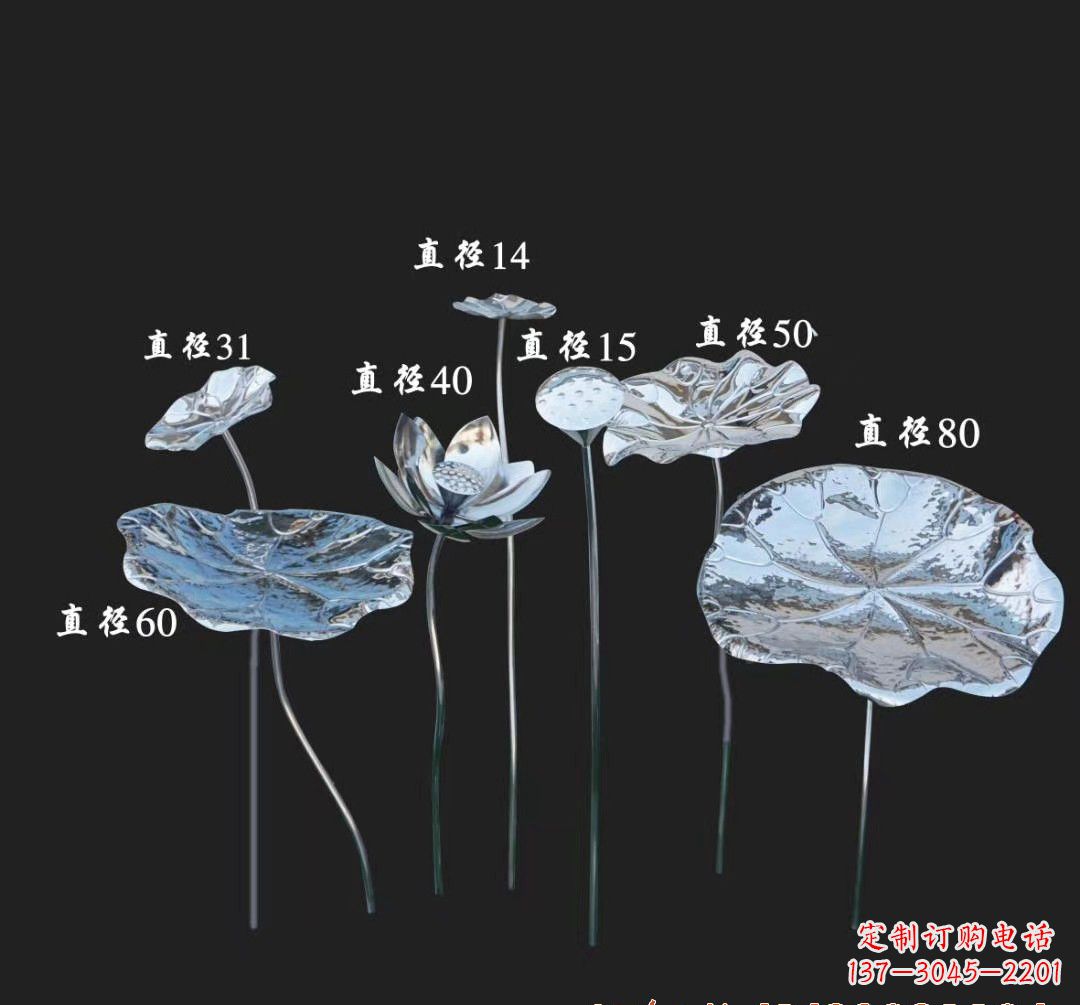 湖北不锈钢荷花雕塑美丽而神秘