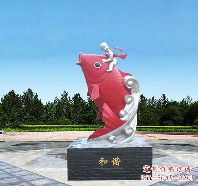 湖北不锈钢鲤鱼雕塑精美绝伦