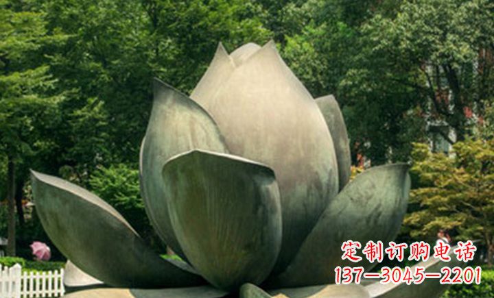 湖北不锈钢莲花公园精美的雕塑装点