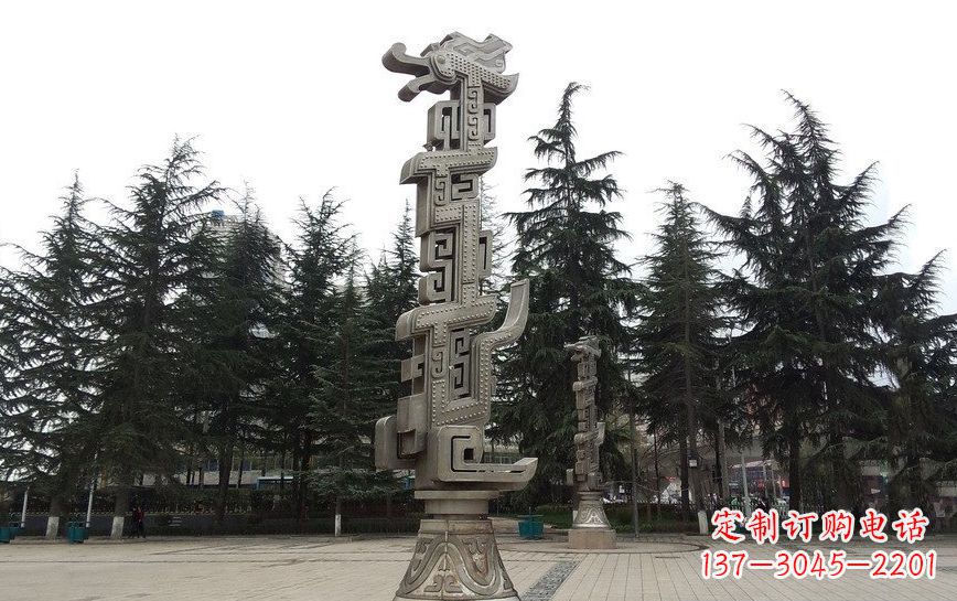 湖北不锈钢龙柱雕塑引领公共景观