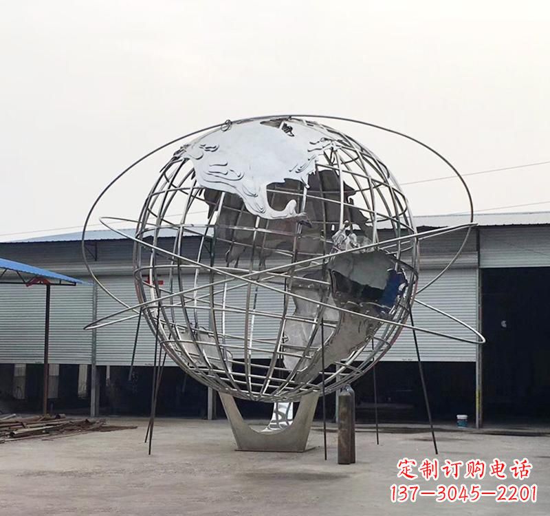 湖北不锈钢制作的镂空地球雕塑