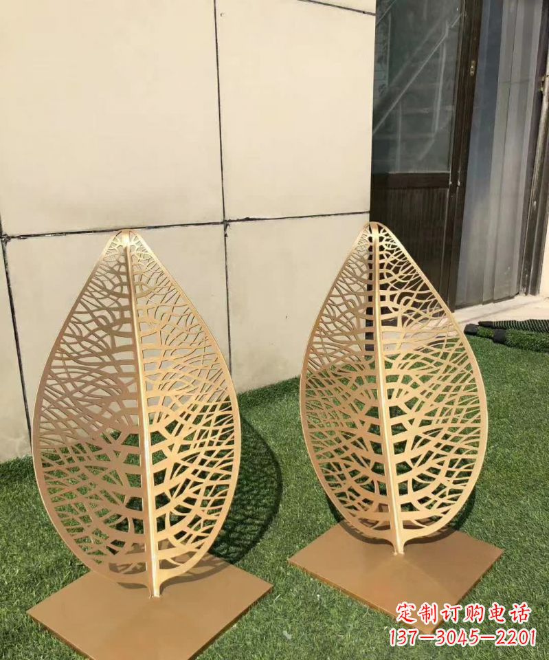 湖北不锈钢树叶雕塑,精致典雅