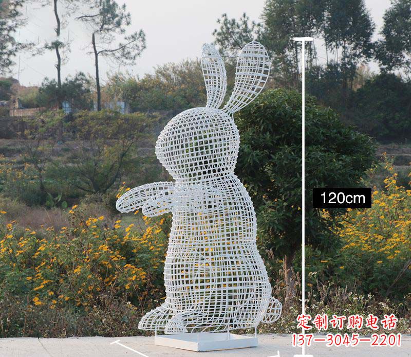 湖北精致的不锈钢镂空兔子雕塑