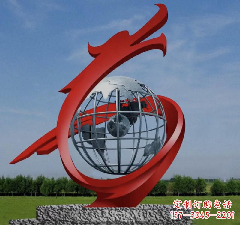 湖北不锈钢镂空艺术地球仪雕塑