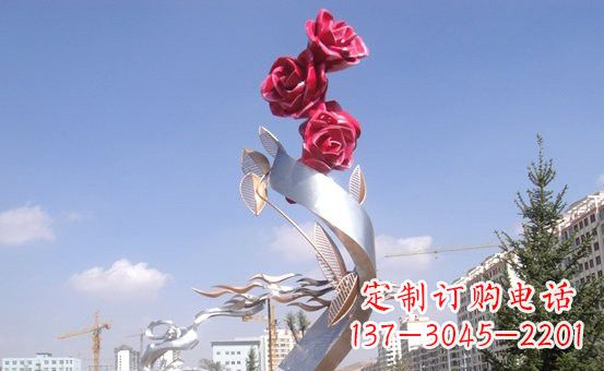 湖北不锈钢玫瑰雕塑精致的艺术之美