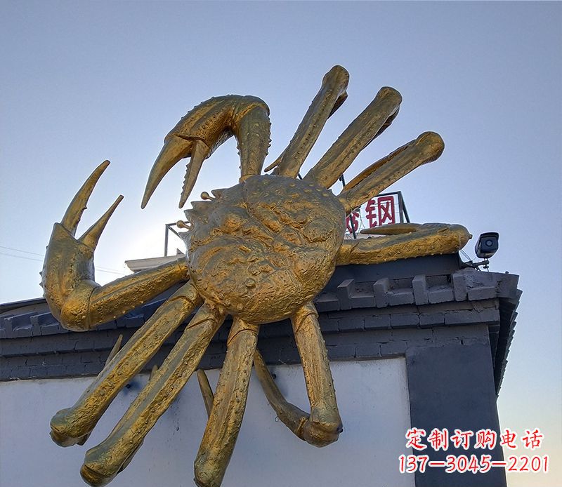 湖北不锈钢螃蟹雕塑精美而又经久不衰
