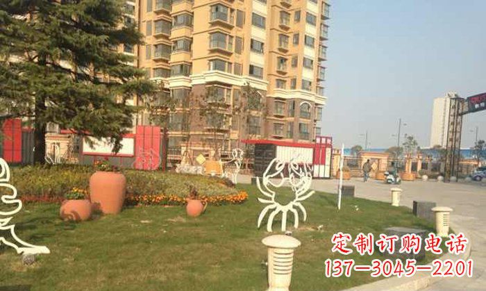 湖北不锈钢螃蟹雕塑精致美观的艺术之作