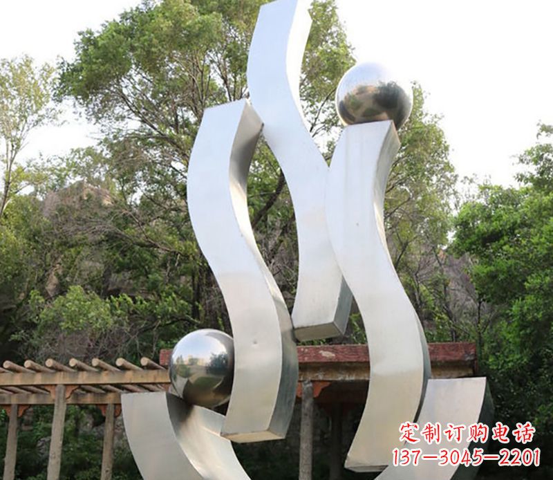 湖北景观雕塑现代不锈钢飘带