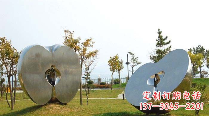 湖北不锈钢苹果雕塑象征新生活的精神