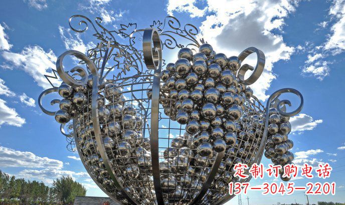 湖北不锈钢葡萄雕塑精致美观、经久耐用
