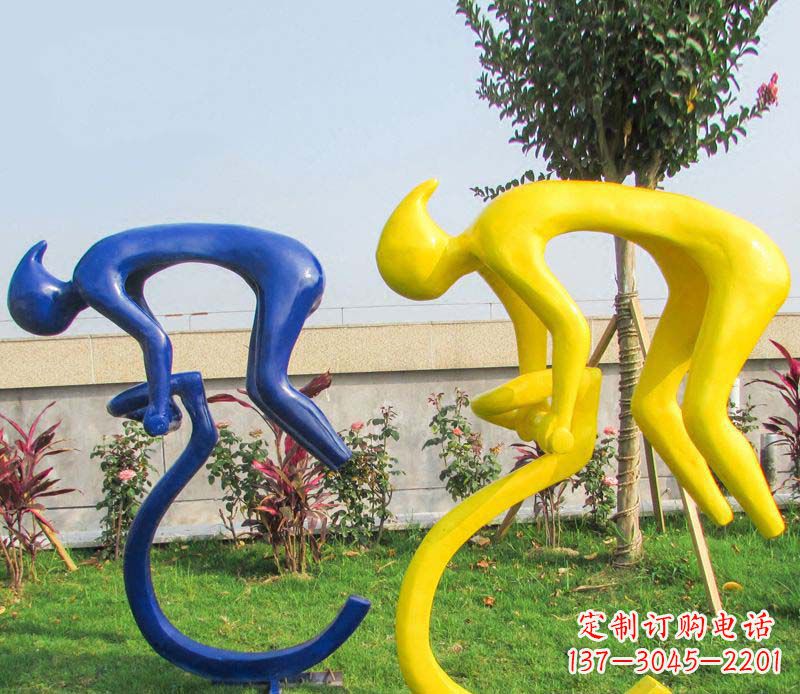 湖北不锈钢骑自行车广场景观雕塑——给城市带来活力