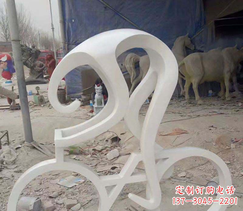 湖北不锈钢自行车雕塑——景观的点缀