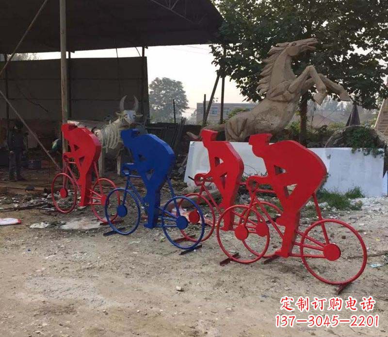 湖北不锈钢骑自行车雕塑一种经典的艺术形式