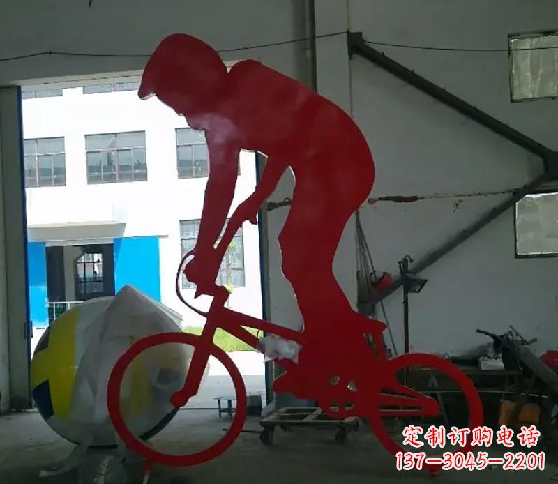 湖北不锈钢自行车雕塑激发自行车运动的热情
