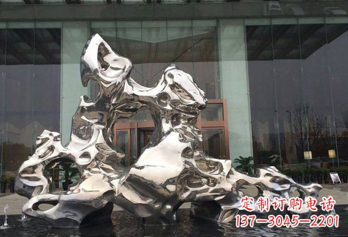 湖北精美太湖石雕塑,不锈钢企业的杰作