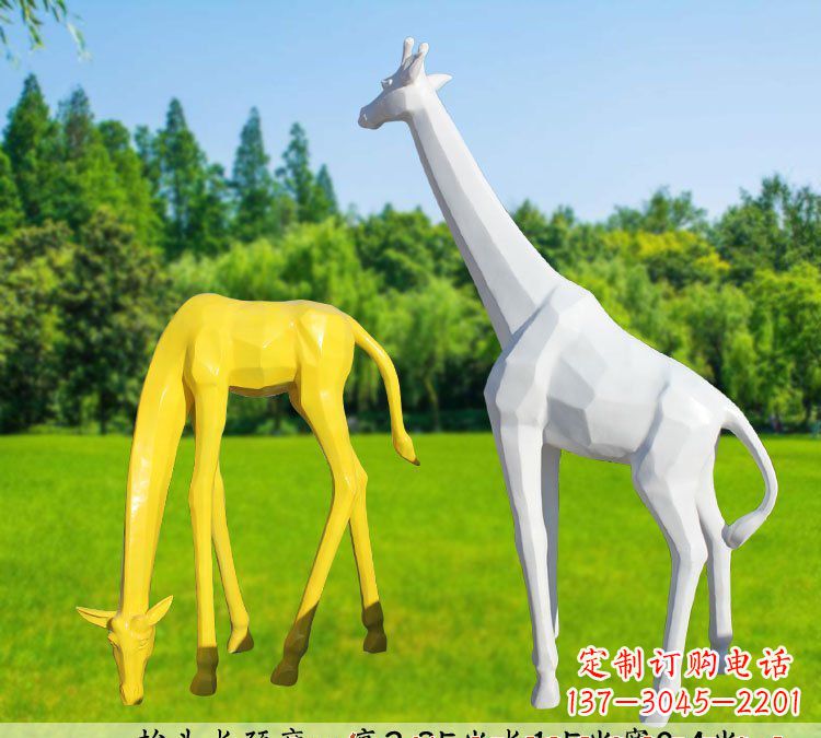 湖北不锈钢长颈鹿雕塑完美结合美丽与耐久