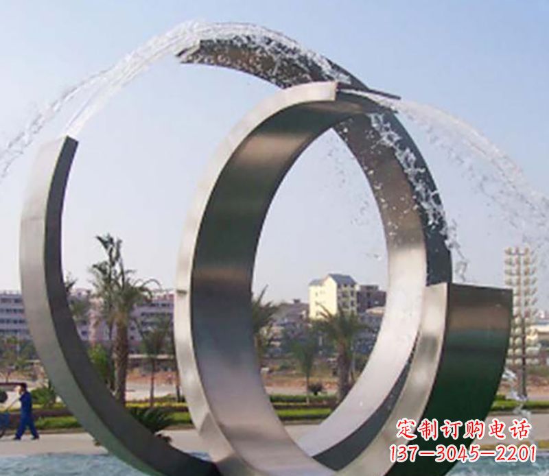 湖北不锈钢情侣戒指雕塑象征爱情的永恒之物
