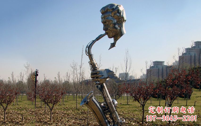 湖北不锈钢萨克斯雕塑流动的美丽
