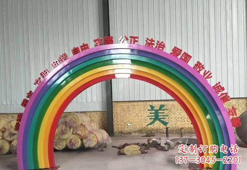 湖北表达不锈钢社会主义核心价值观的彩虹拱门雕塑