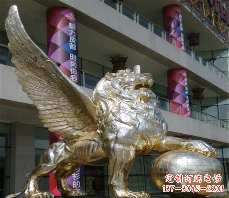 湖北不锈钢狮子雕塑象征力量与美