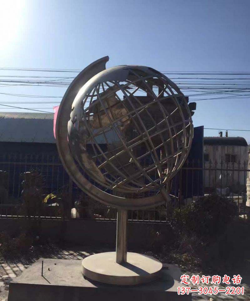 湖北不锈钢地球仪雕塑精美装饰室内空间