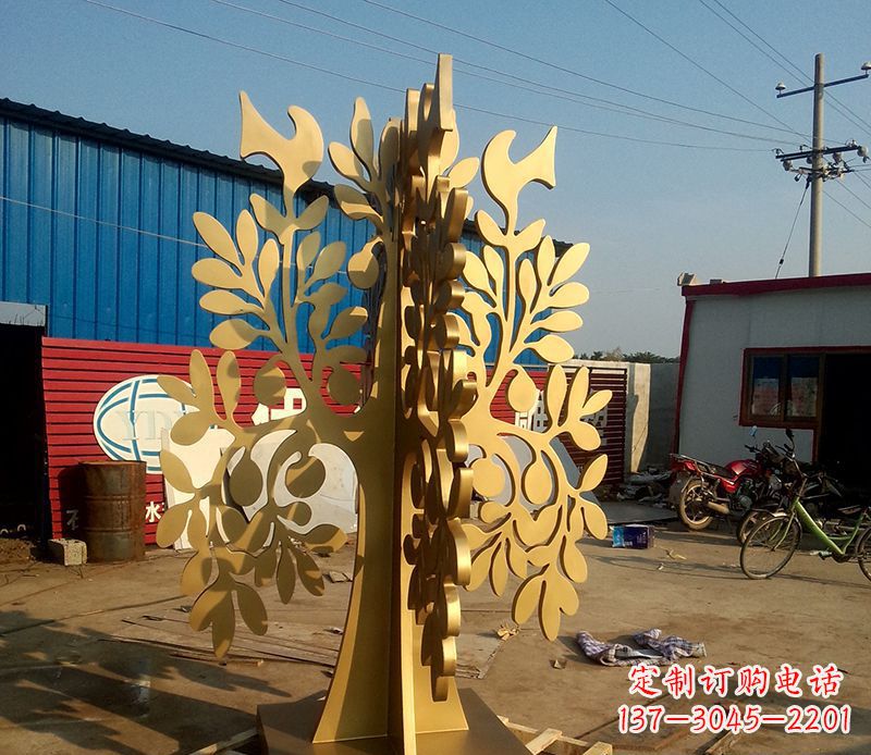 湖北不锈钢树叶园林景观雕塑——美妙绝伦的艺术之作